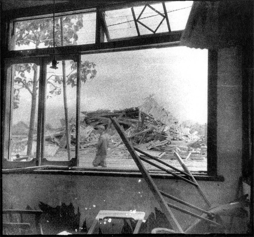 Vista de Hiroshima desde la casa de Yoshito Matsushige tras la bomba atómica, 6 de agosto de 1945. Créditos a Yoshito Matsushige.