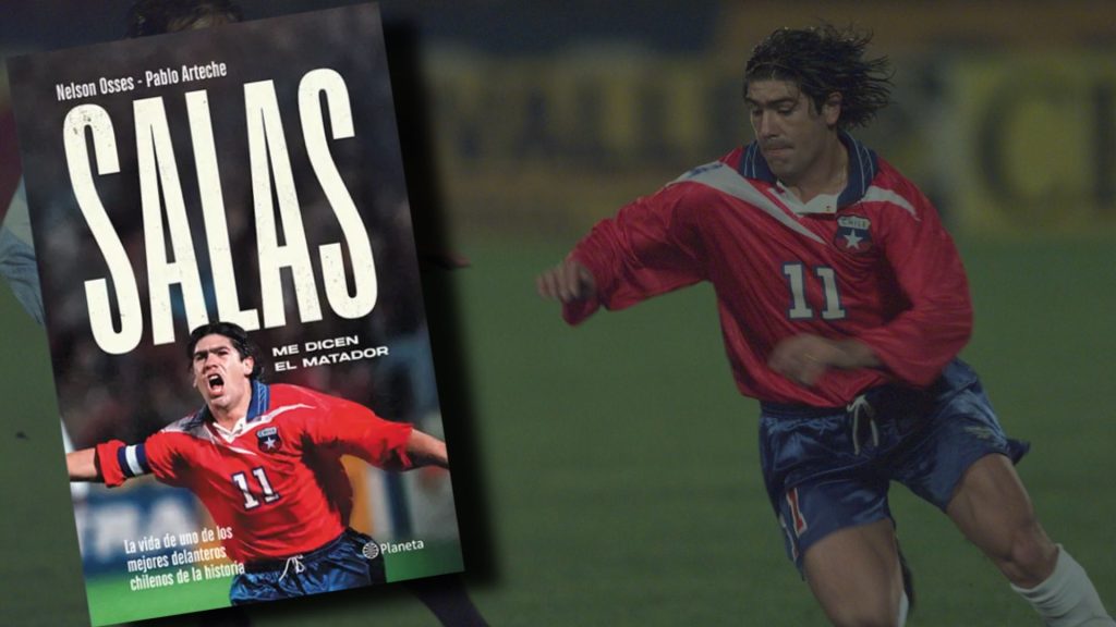 Portada libro, Salas: me dicen el matador, fotografía de Salas jugando futbol. CNN Chile 