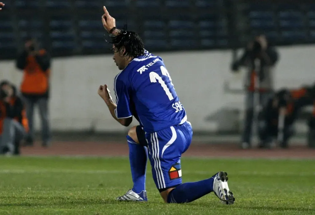 Salas celebrando un gol, U. de Chile. red gol