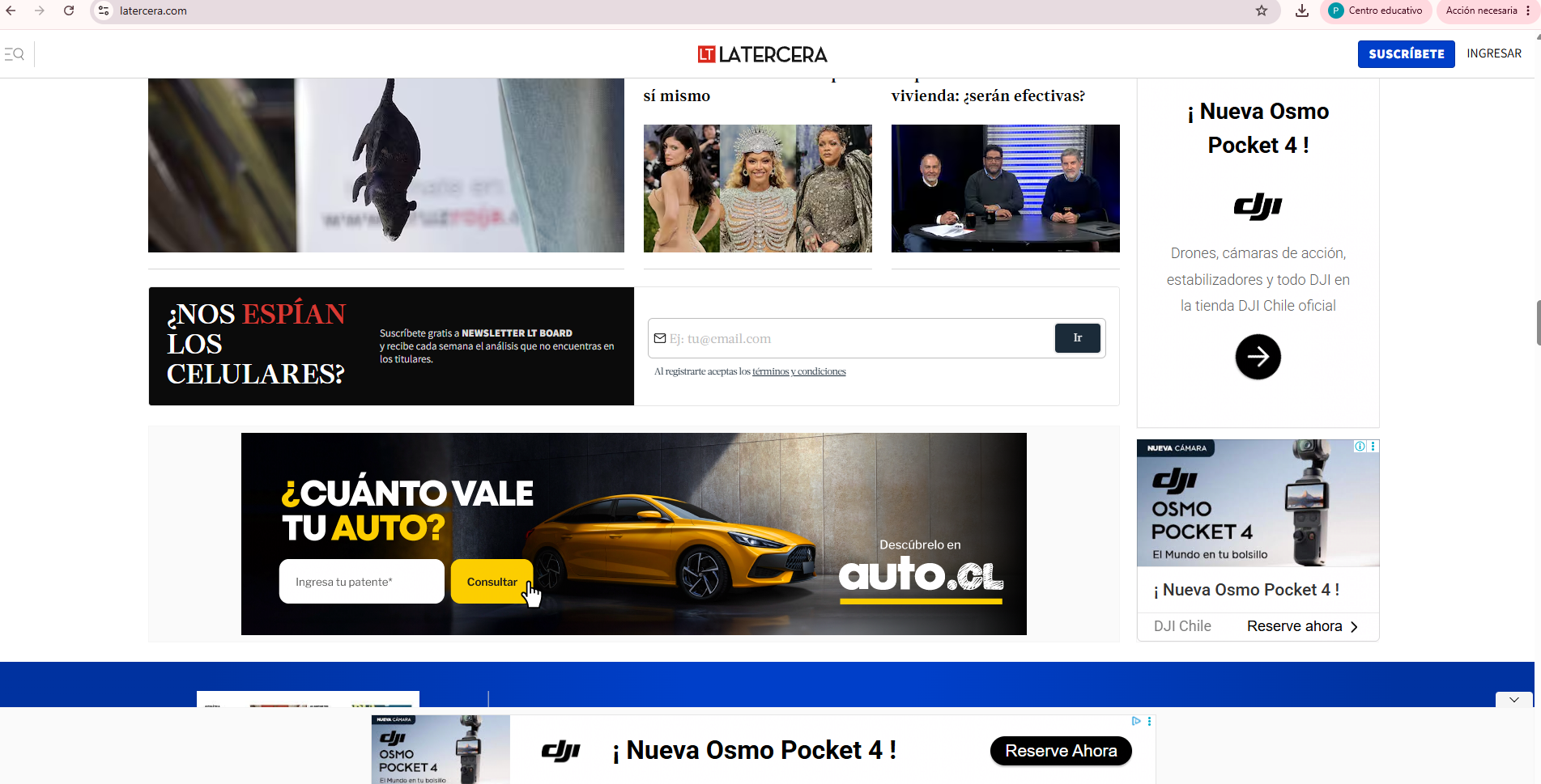 ¿Noticias o publicidad? La ardua experiencia de leer La Tercera