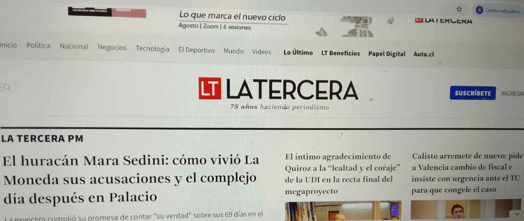 página web La Tercera