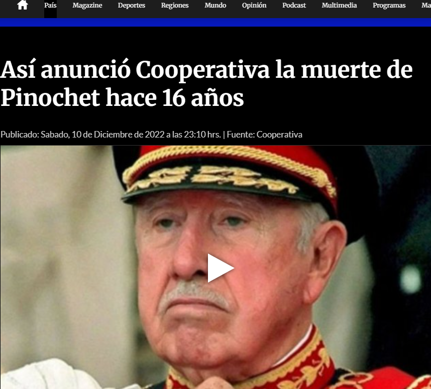 La muerte de Augusto Pinochet cubierta por Radio Cooperativa