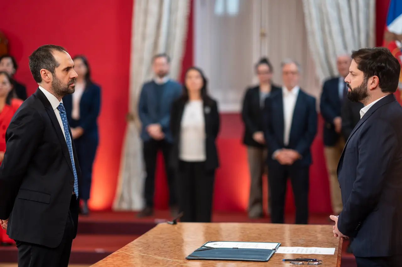 Nicolás Grau durante su designación como ministro de Hacienda durante la etapa final del gobierno de Gabriel Boric